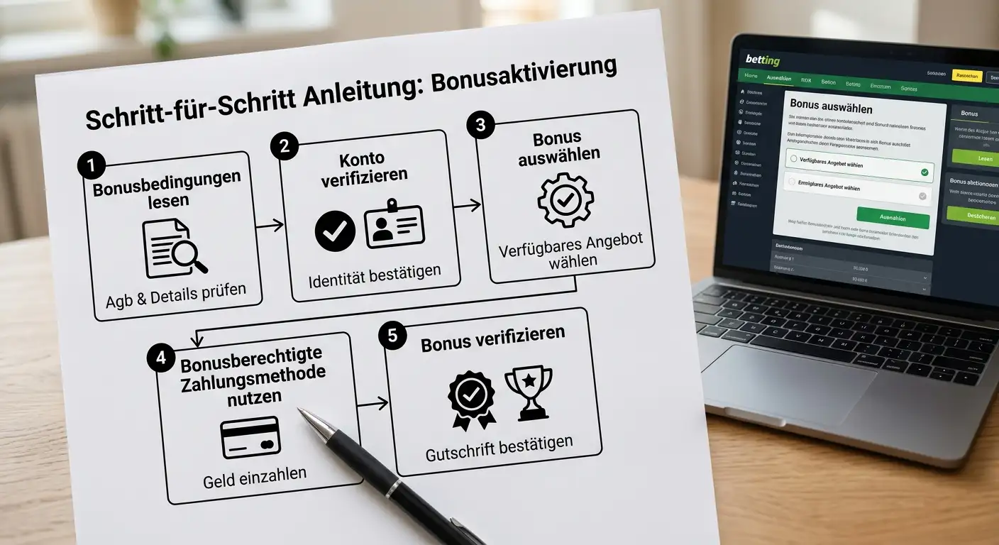 Einzahlungsbonus Sportwetten in 5 Schritten korrekt aktivieren – Anleitung für Schweizer Tipper