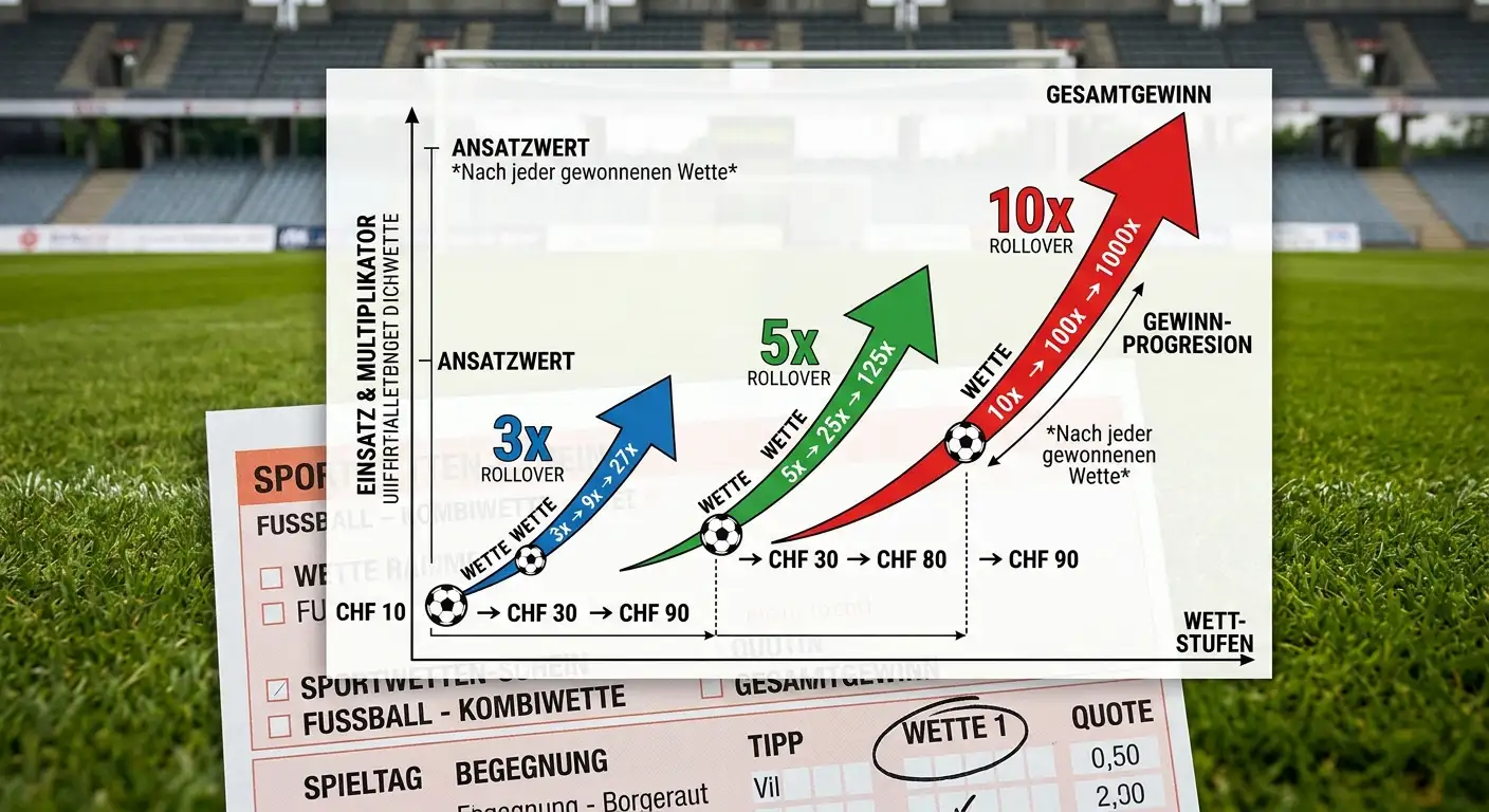 Sportwetten-Bonus für Fussball-Wetten in der Schweiz – optimale Bonus-Strategien und Rollover-Tipps