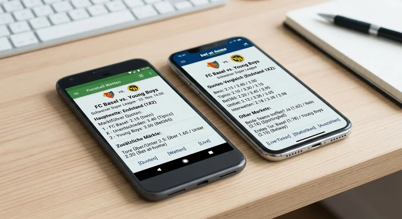 Vergleich von Dezimal- und Bruchquoten für Schweizer Fussball-Tipper auf mobilen Wettanbieter-Apps