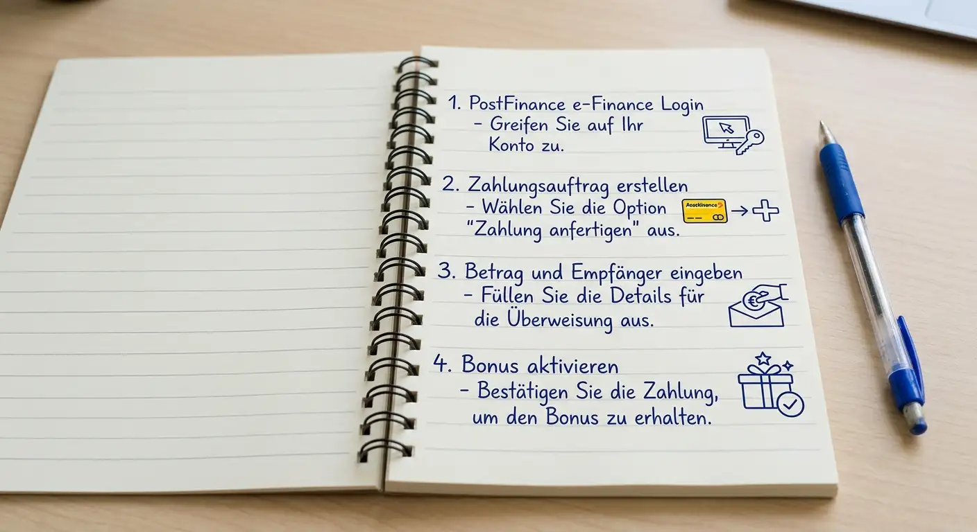 PostFinance Sportwetten Bonus Aktivierung in 4 Schritten – Einzahlung und Bonusguthaben Schweiz
