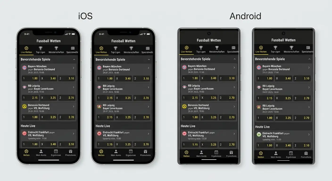 Sportwetten Apps für iOS und Android in der Schweiz – Verfügbarkeit und Fussball-Wettfunktionen im Überblick