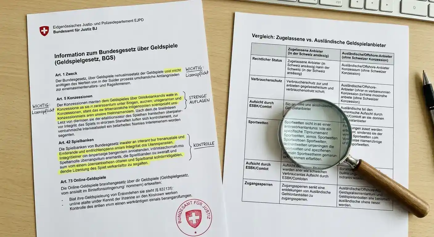Geldspielgesetz Schweiz und Bonus Codes – rechtliche Lage für Tipper bei Offshore-Anbietern