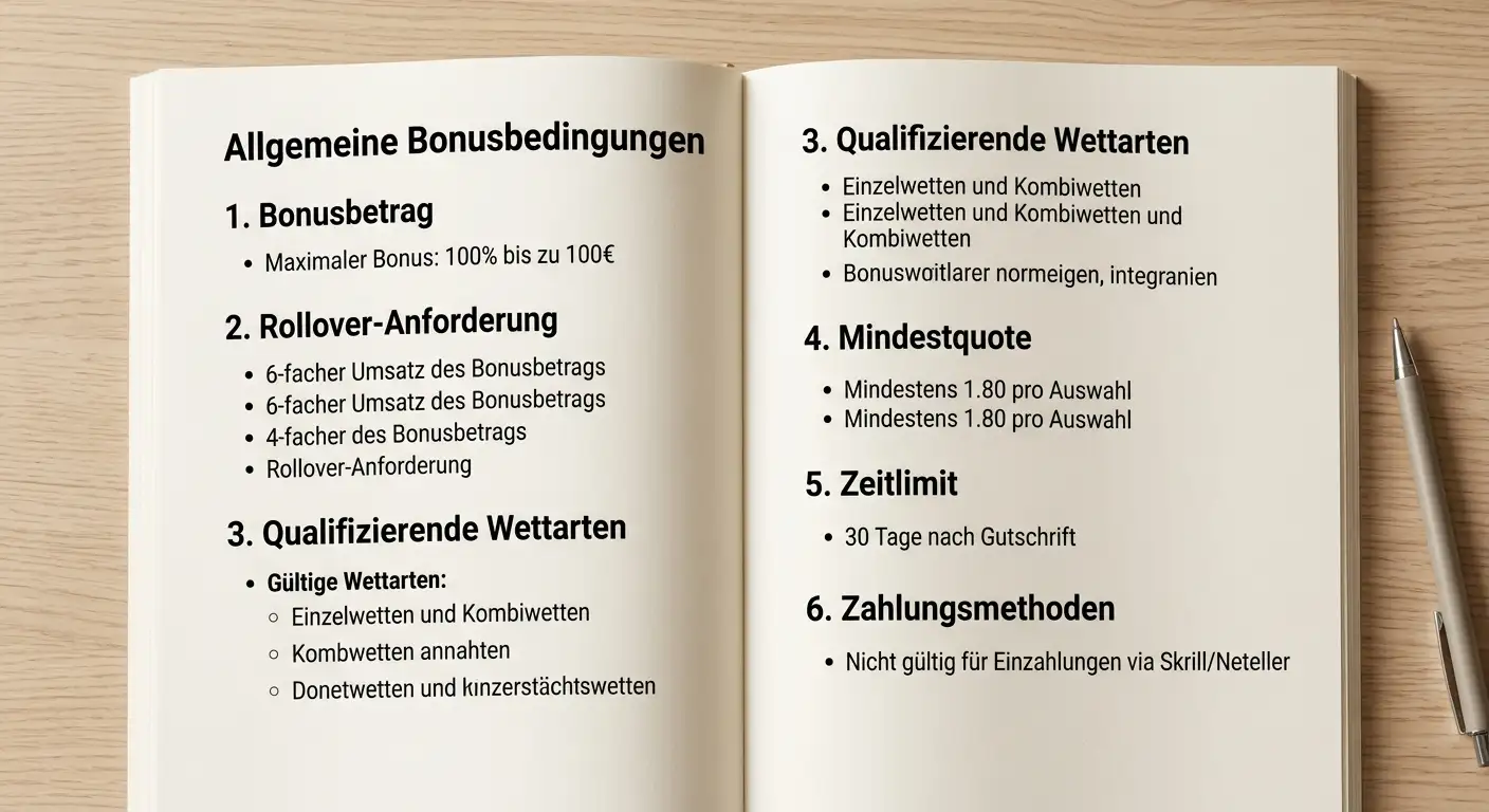 Aufbau von Sportwetten Bonusbedingungen – Struktur und kritische Abschnitte für Schweizer Tipper
