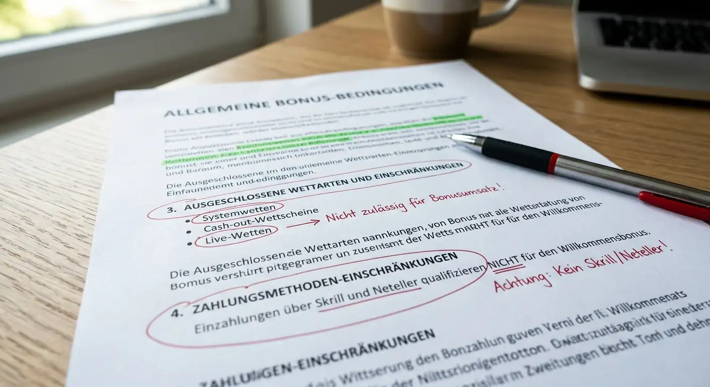 Ausschluss-Klauseln in Sportwetten Bonusbedingungen – was Schweizer Tipper wissen müssen