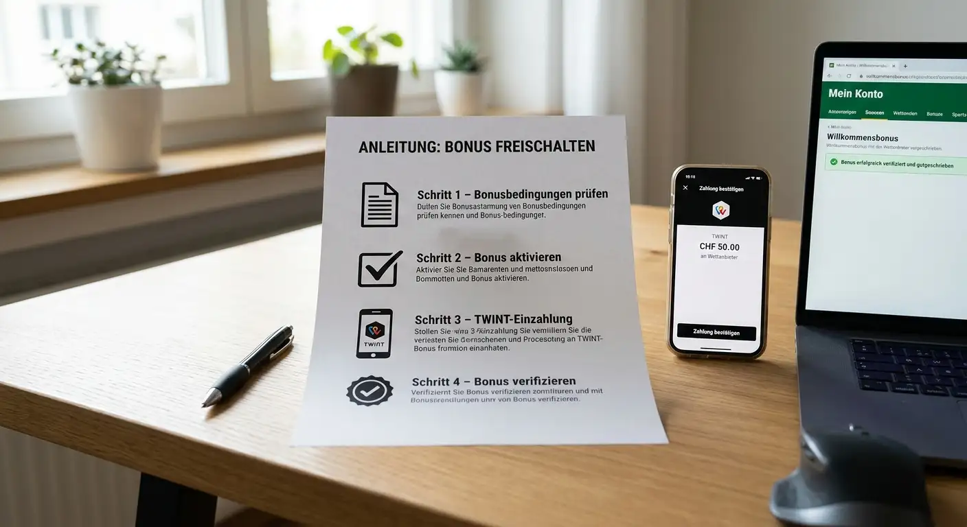 TWINT Einzahlung für Sportwetten Bonus aktivieren – 4-Schritte-Anleitung für Schweizer Tipper